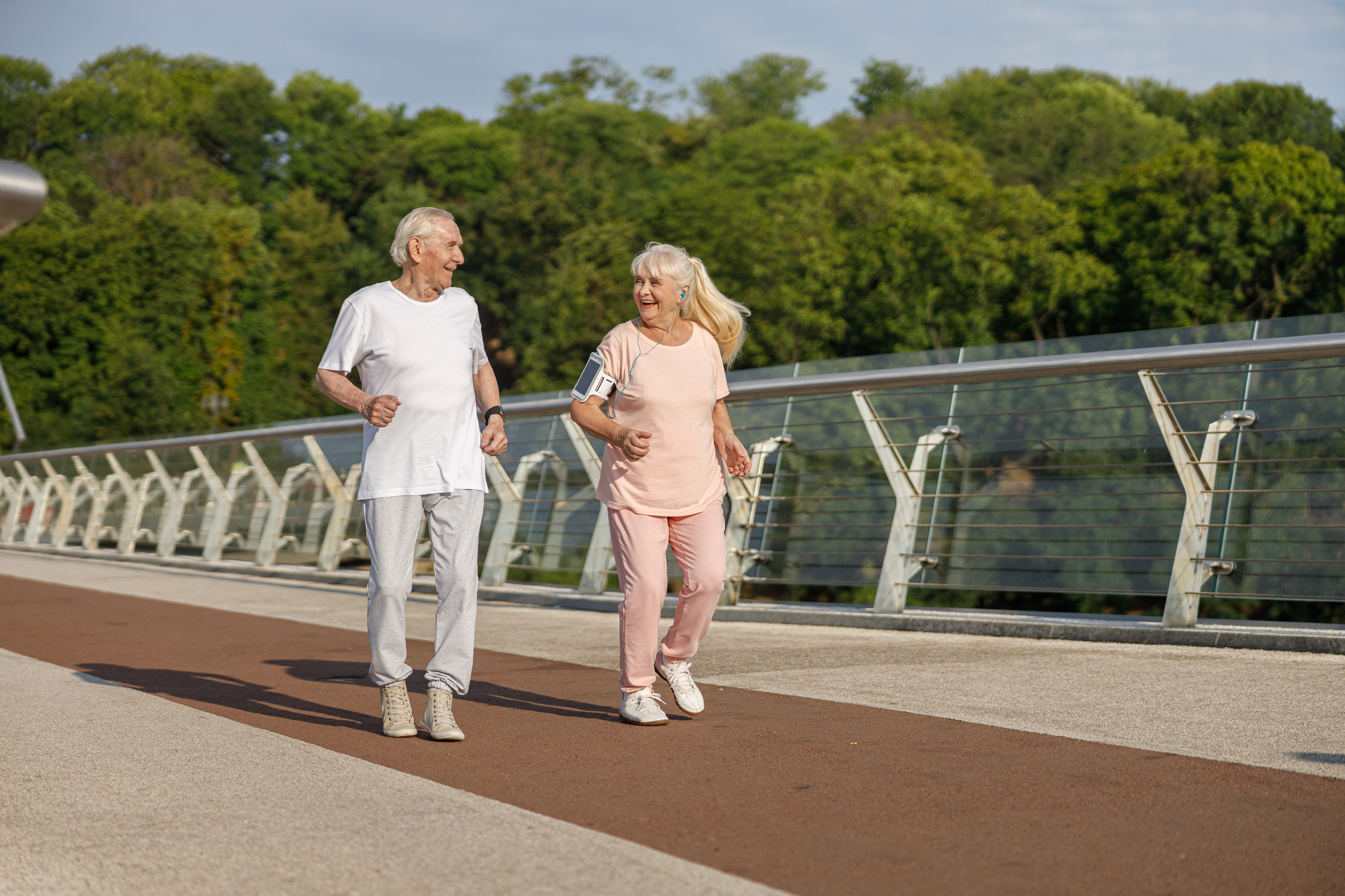 People walking in a park