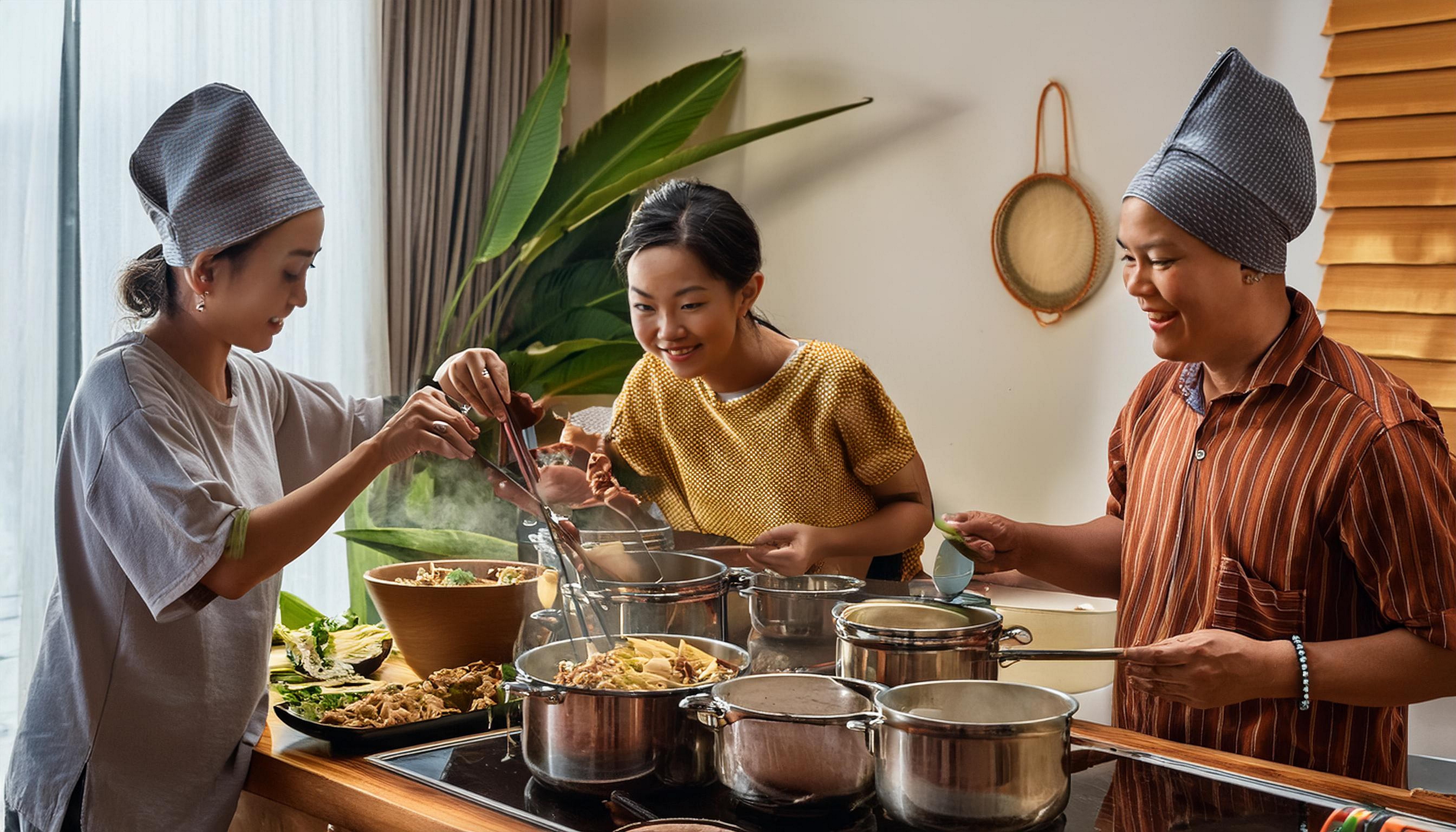People learning to cook
